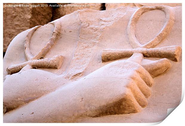 Luxor temple carving 7 Print by Brian  Raggatt