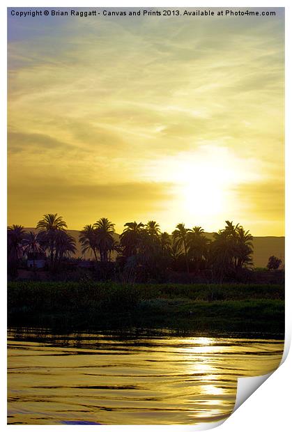 Sunset on the Nile 2 Print by Brian  Raggatt