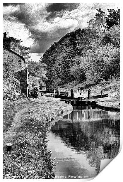 lock Number 13 BW Print by Brian  Raggatt