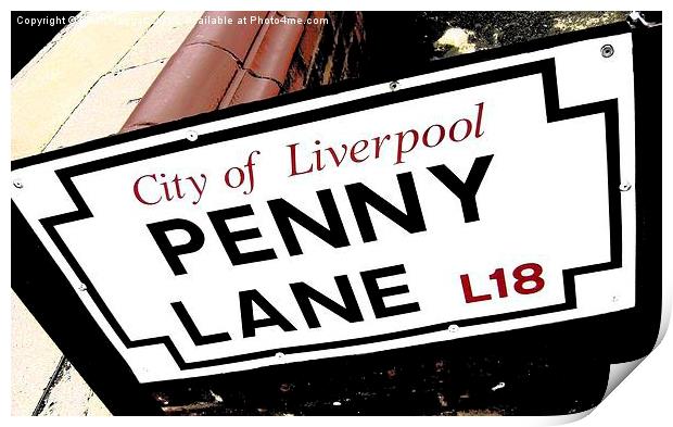  Penny Lane Sign Print by Brian  Raggatt