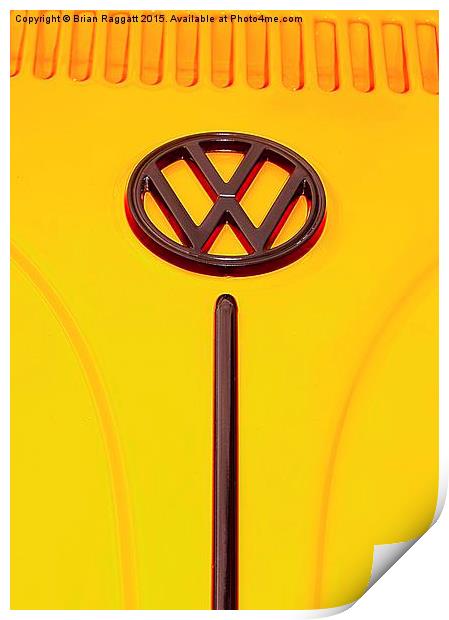  Volkswagen VW Beetle Badge Print by Brian  Raggatt