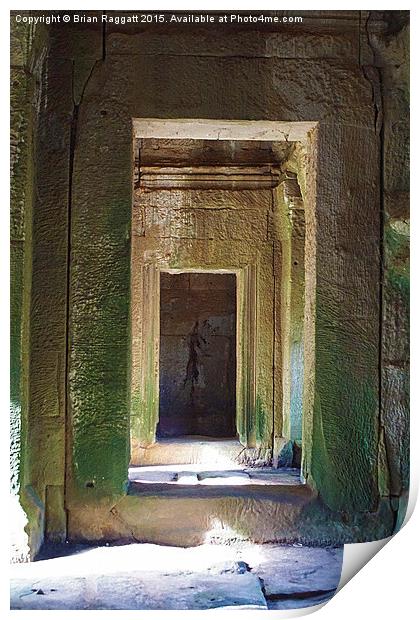  Doorways Angkor Print by Brian  Raggatt