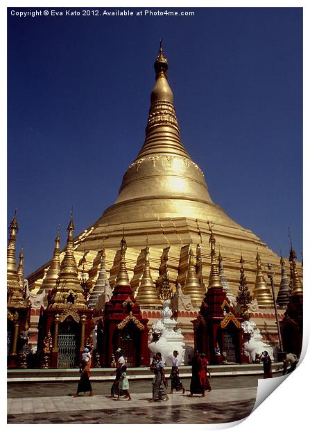 Schwedagon Pagoda Print by Eva Kato