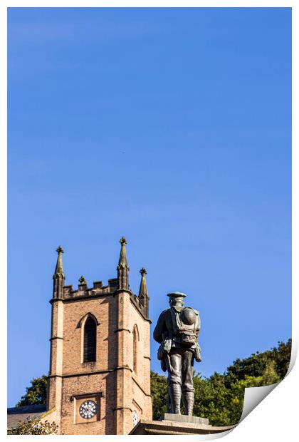 First World War Memorial and St Lukes Church Ironbridge Shropshire Print by Phil Crean