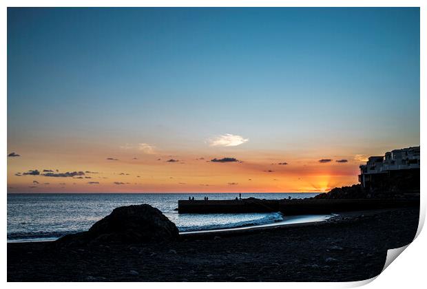 Colourful Costa Adeje sunset, Tenerife Print by Phil Crean