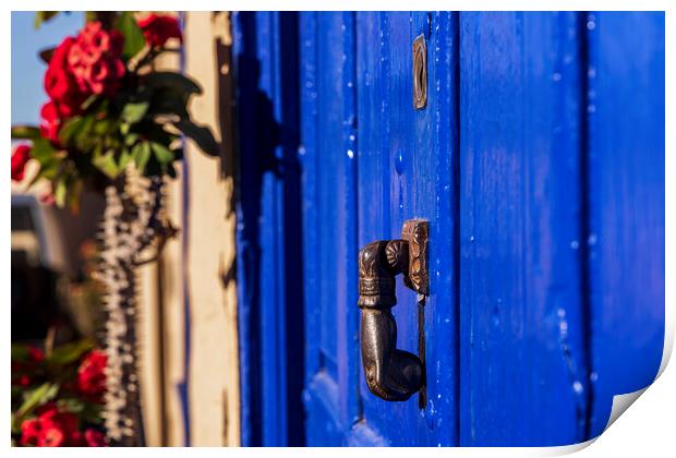 Blue door and knocker Tenerife Print by Phil Crean