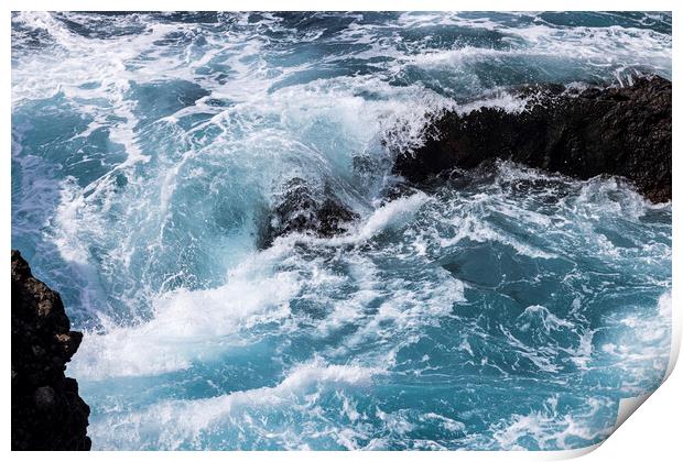 Abstract seascape swirling seas Tenerife Print by Phil Crean