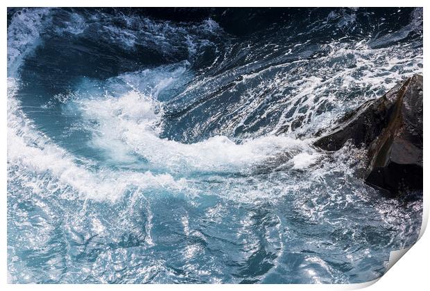 Abstract seascape swirling seas Tenerife Print by Phil Crean