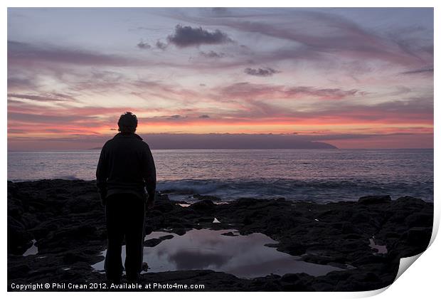Watching the twilight, Tenerife Print by Phil Crean