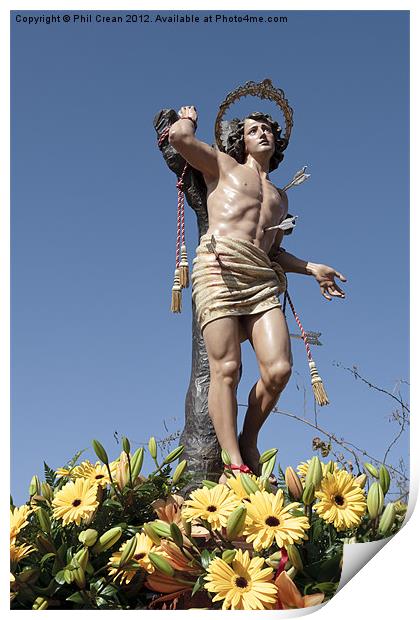San Sebastian, effigy at fiesta, Tenerife Print by Phil Crean