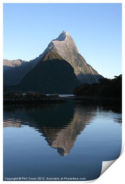 Milford sound New Zealand Print by Phil Crean