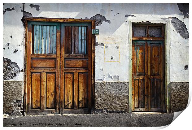 Old doors Print by Phil Crean