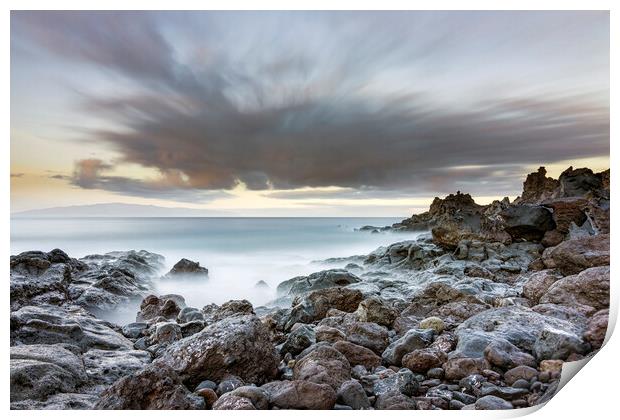 Moving clouds seascape Print by Phil Crean