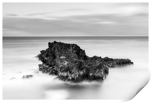 Dark rocks and silky sea, Tenerife Print by Phil Crean