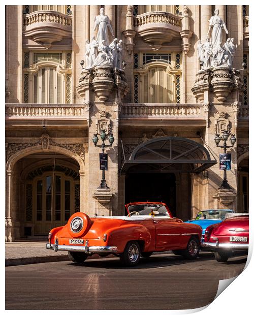 Open top vintage 50's car in Havana, Cuba Print by Phil Crean