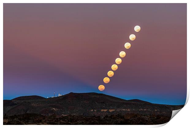 Full moon rising sequence Print by Phil Crean