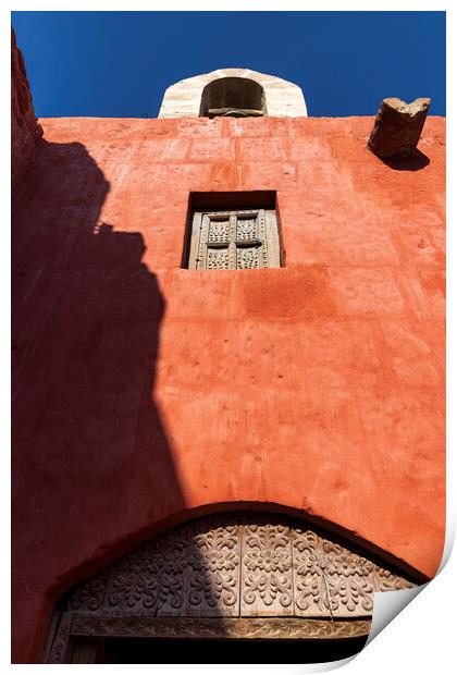 Red walls, Santa Catalina monastery, Arequipa, Peru Print by Phil Crean