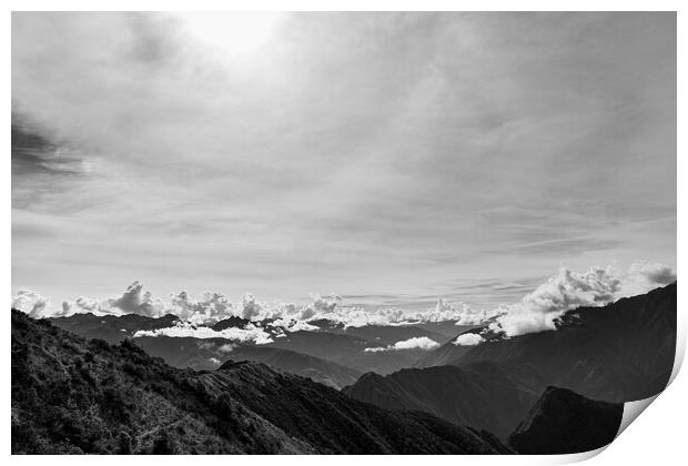 Andes in black and white, Peru Print by Phil Crean