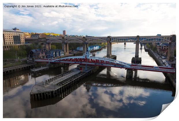 Bridges on the River Tyne Print by Jim Jones