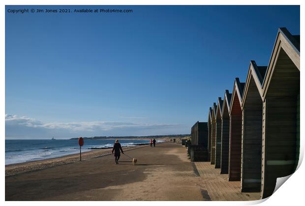 Spring morning near the Beach Huts Print by Jim Jones