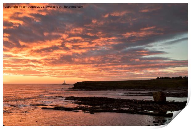 November sunrise over Collywell Bay Print by Jim Jones