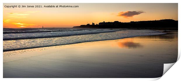 December sunrise on Tynemouth Long Sands - Panorama Print by Jim Jones