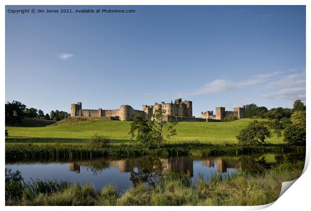Alnwick Castle reflected in the River Aln Print by Jim Jones
