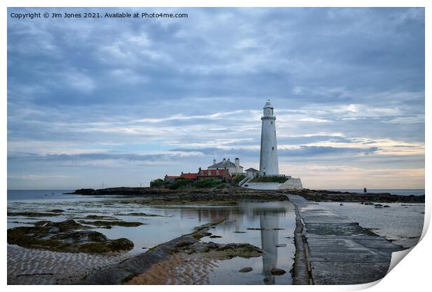 Causeway to St Mary's Island Print by Jim Jones