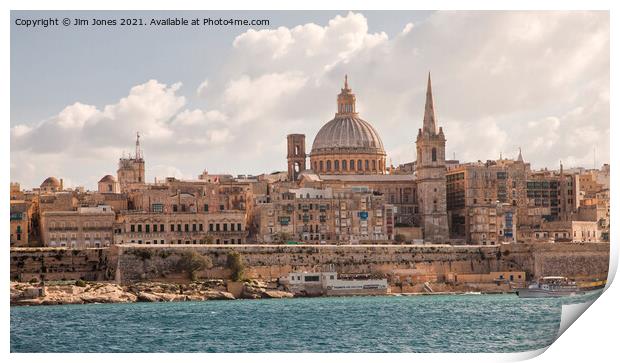 Valletta panorama Print by Jim Jones