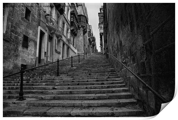 Valletta steps Print by Jim Jones
