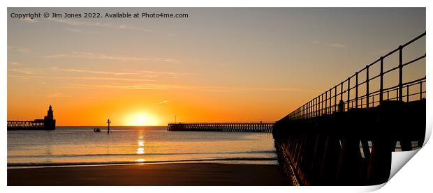 North Sea sunrise at the mouth of the River Blyth - Panorama Print by Jim Jones