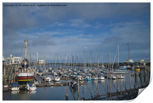 The Marina at Blyth South Harbour, Northumberland Print by Jim Jones