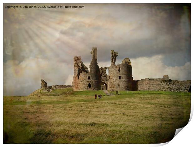 Artistic Dunstanburgh Castle in Northumberland Print by Jim Jones