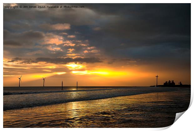 January sunrise on the coast of Northumberland Print by Jim Jones