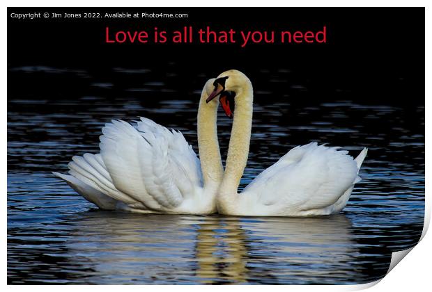 Love is all that you need Print by Jim Jones