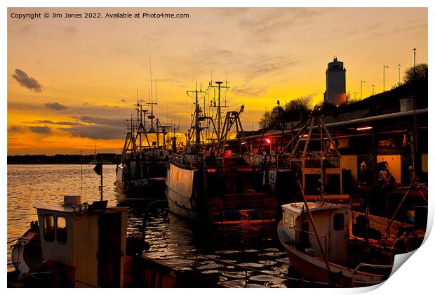 Sunset at North Shields Fish Quay Print by Jim Jones