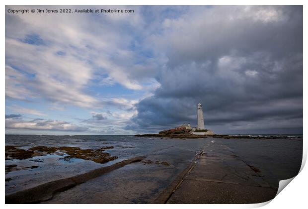 Storm Clouds at St Mary's Island (2) Print by Jim Jones