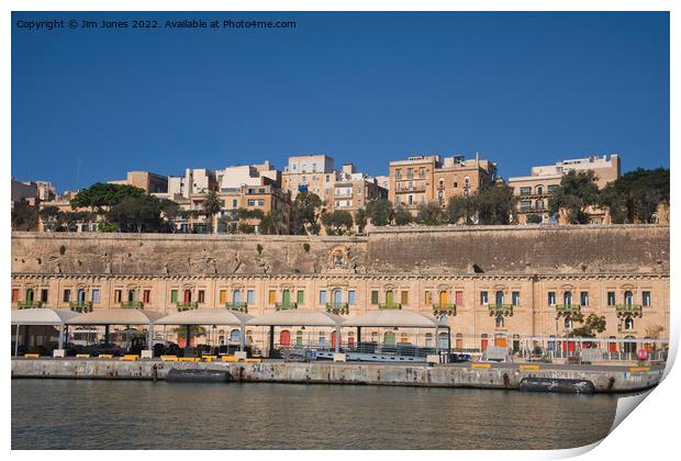Pinto Stores, Valletta Waterfront Print by Jim Jones