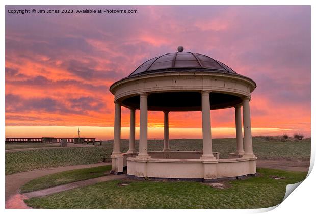 Sunrise at the old bandstand Print by Jim Jones