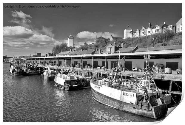 Monochrome North Shields Fish Quay Print by Jim Jones