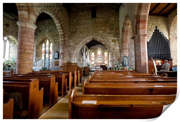 Holy Island Church interior Print by Jim Jones