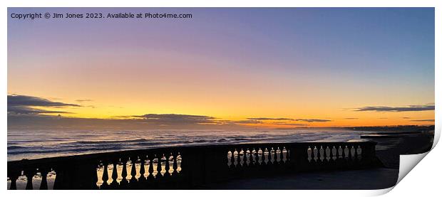 North Sea Sunrise over the Balustrade - Panorama Print by Jim Jones