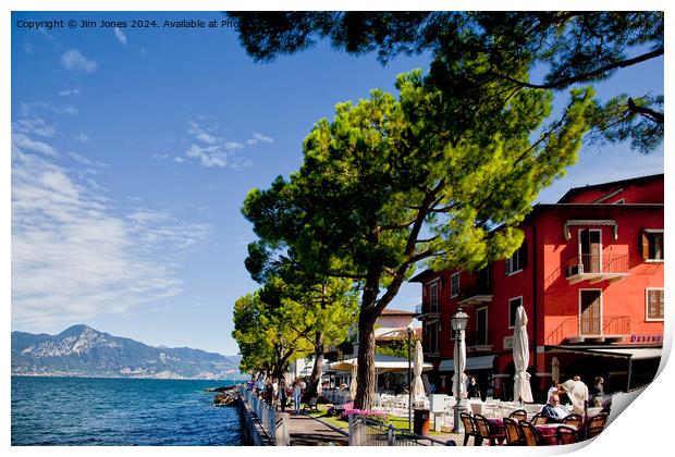 Autumn sunshine on Lake Garda Print by Jim Jones