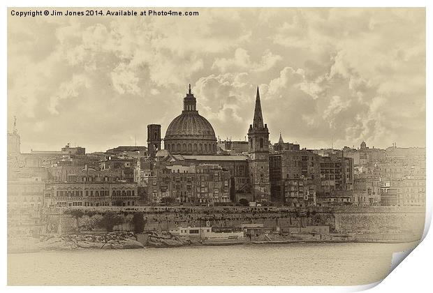  Valletta, Malta antiqued Print by Jim Jones