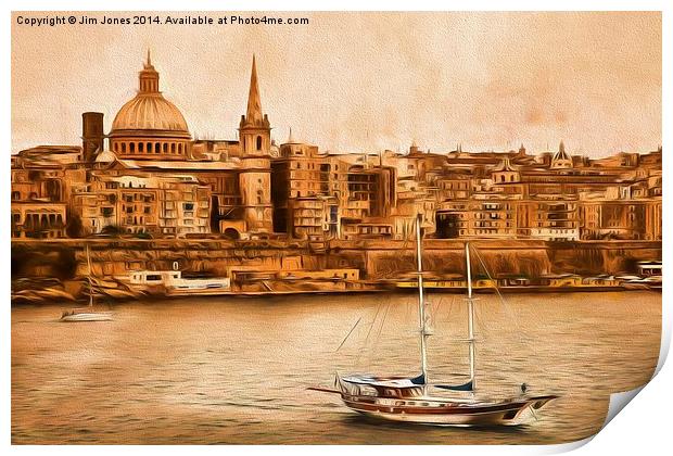  Valletta Malta in the style of Georgia O'Keefe Print by Jim Jones