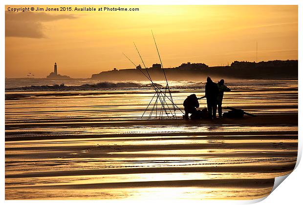  Fishermen at sunrise Print by Jim Jones