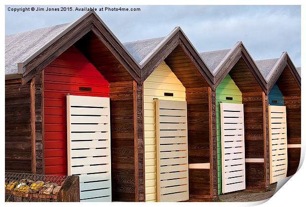  Beach Huts in December sunshine Print by Jim Jones