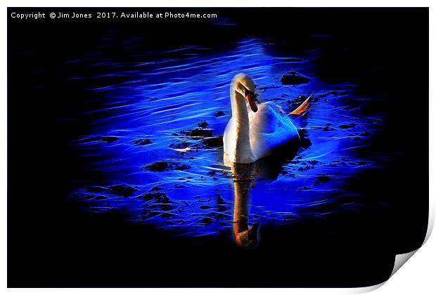Artistic Swan Print by Jim Jones