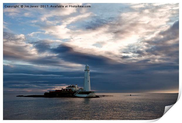 First Light at St Mary's Island 2 Print by Jim Jones