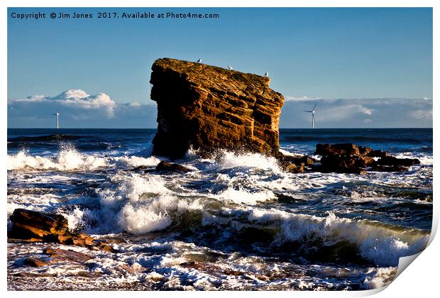 Rough seas around Charlie's Garden Print by Jim Jones